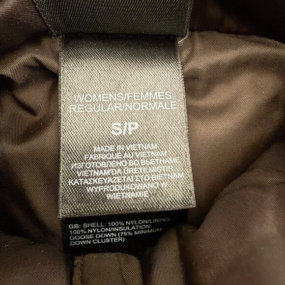 North Face Jacket Women Small Brown 550 Down Puffer Quilted Winter Coat Full Zip - Picture 12 of 15